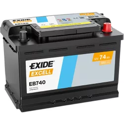 Exide Excell 74Ah 680A Jobb+ Akkumulátor (EB740)