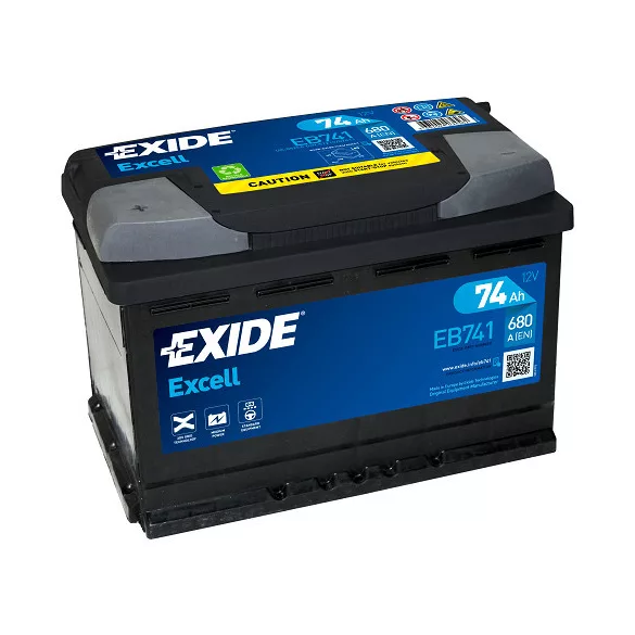 Exide Excell 74Ah 680A Bal+ Akkumulátor (EB741)