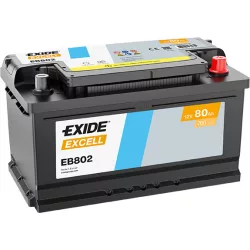 Exide Excell 80Ah 700A Jobb+ Akkumulátor (EB802)
