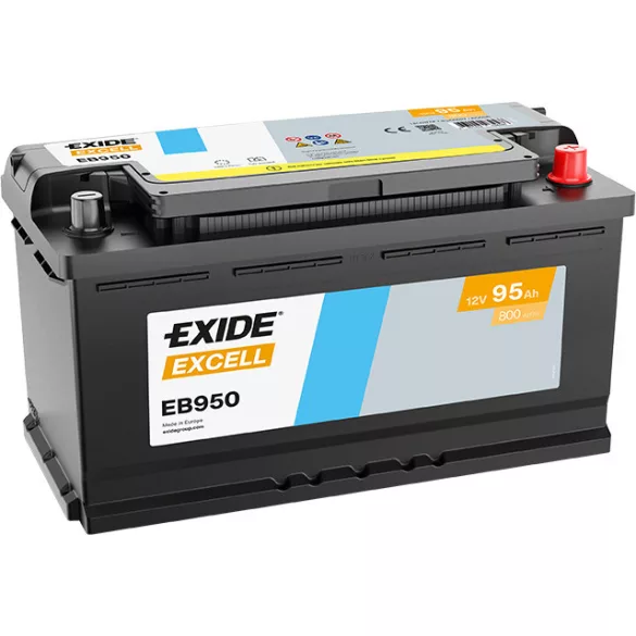 Exide Excell 95Ah 800A Jobb+ Akkumulátor (EB950)