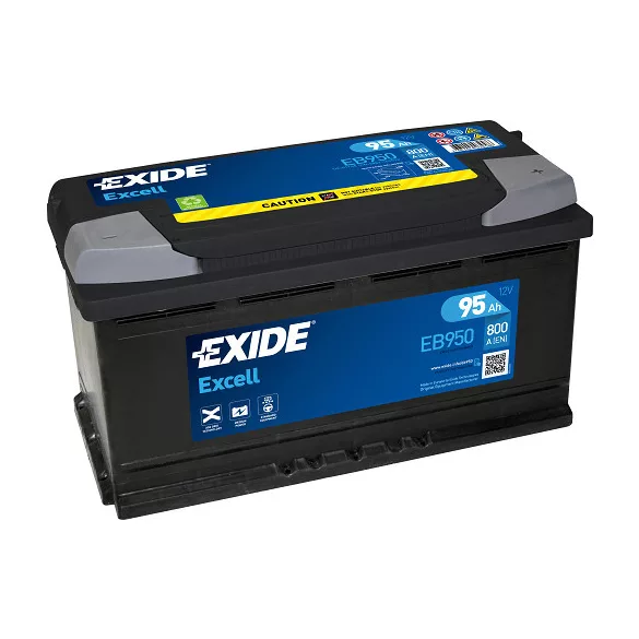 Exide Excell 95Ah 800A Jobb+ Akkumulátor (EB950)