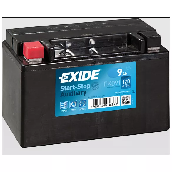 Exide AGM 9Ah 120A Bal+ Akkumulátor (EK091)