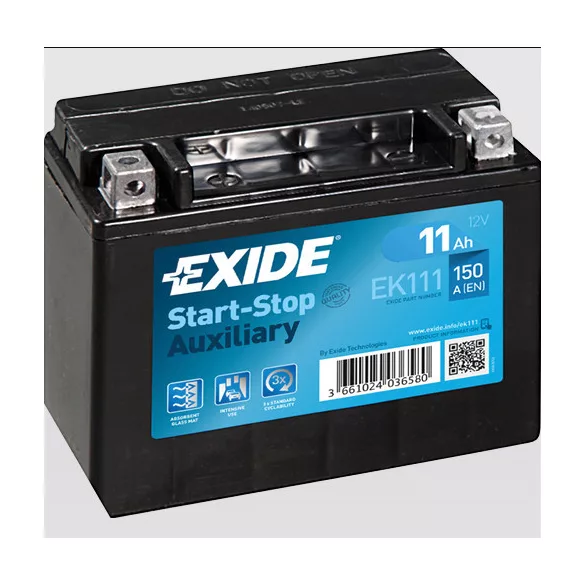 Exide AGM 11Ah 150A Bal+ Akkumulátor (EK111)