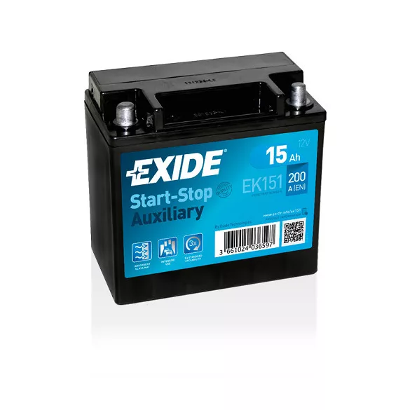 Exide AGM 15Ah 200A Bal+ Akkumulátor (EK151)
