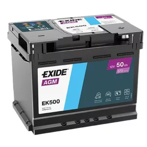 Exide AGM 50Ah 570A Jobb+ Akkumulátor (EK500)