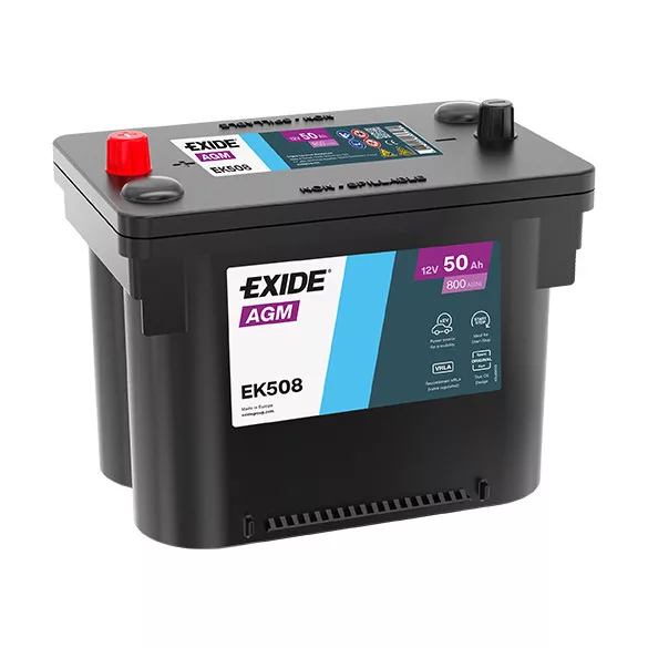 Exide AGM 50Ah 800A Közép sarus Akkumulátor (EK508)