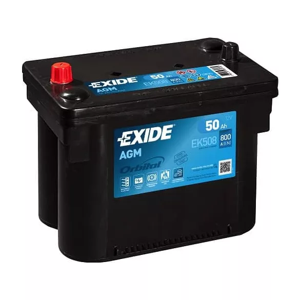 Exide AGM 50Ah 800A Közép sarus Akkumulátor (EK508)
