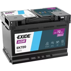 Exide AGM 72Ah 760A Jobb+ Akkumulátor (EK720)