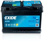 Exide AGM 72Ah 760A Jobb+ Akkumulátor (EK720)