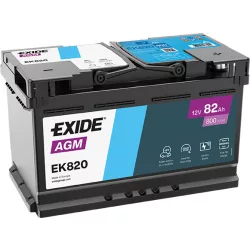 Exide AGM 82Ah 800A Jobb+ Akkumulátor (EK820)