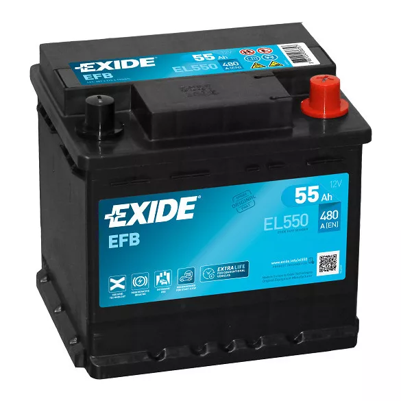 Exide EFB 55Ah 540A Jobb+ Akkumulátor (EL550)