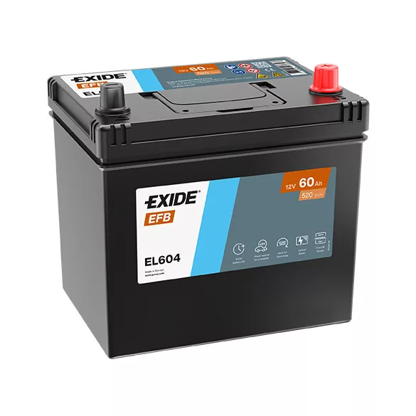 Exide EFB 60Ah 520A Jobb+ Akkumulátor (EL604)