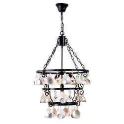 ELMARK CUPS CSILLÁR FEKETE, FEHÉR CSÉSZÉVEL 4xE14