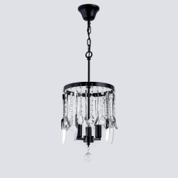 ELMARK DINNER CSILLÁR FEKETE ÉS KRÓM 3xE14 D260mm