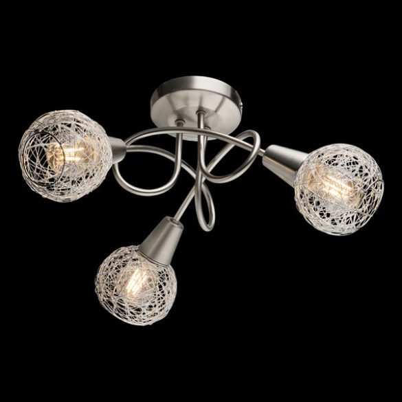 ELMARK JULIE MENNYEZETI LÁMPA SZATÉN NIKKEL 3xE14