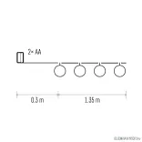 HOME DECO FÉNYF PAPÍR LAMPION MELANGE 10LED 2xAA IDŐZ. MELEG F