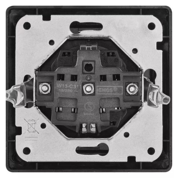 EMOS Csatalakozó aljzat SCHUKO, antracit A6002.2