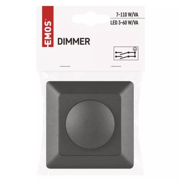 Triac 6. sz. fényerő-szabályozó szabályozható LED-izzókhoz, antracit A6003.1