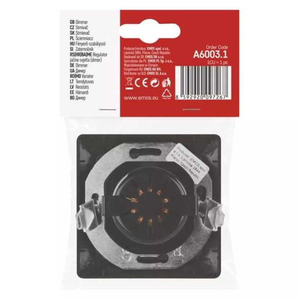 Triac 6. sz. fényerő-szabályozó szabályozható LED-izzókhoz, antracit A6003.1