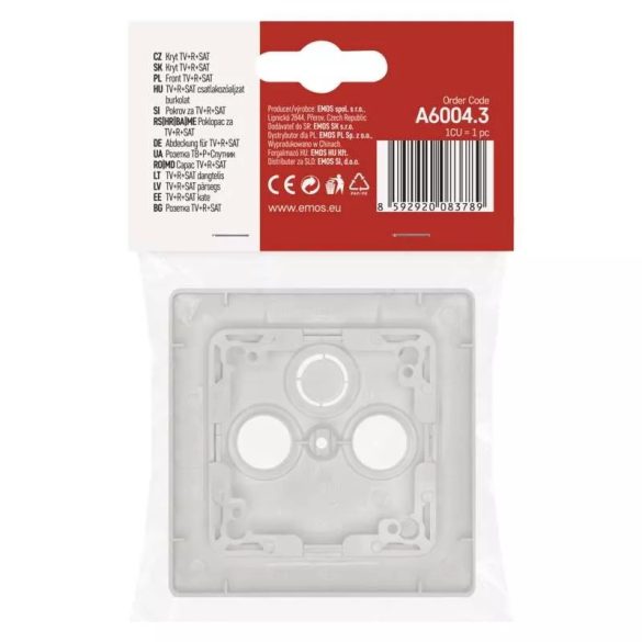 TV+R+SAT Csatlakozó aljzat burkolat A6004.3