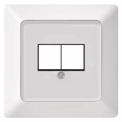 EMOS Adat-csatlakozó aljzat burkolat 2xRJ45 A6004.4