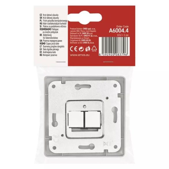 EMOS Adat-csatlakozó aljzat burkolat 2xRJ45 A6004.4