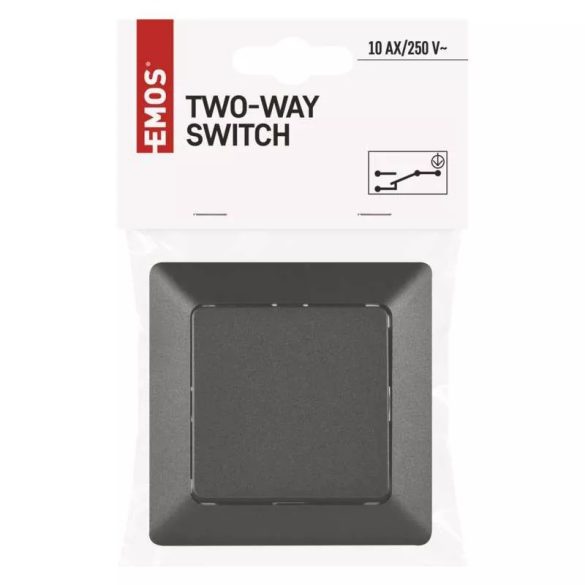 EMOS Váltókapcsoló, antracit A6100.5