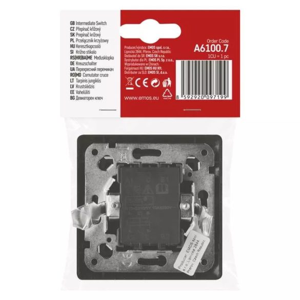 EMOS Keresztkapcsoló, antracit A6100.7