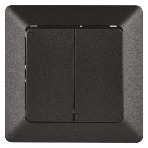 EMOS dupla váltókapcsoló, antracit A6100.8