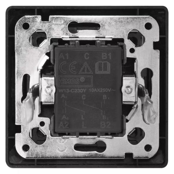 EMOS dupla váltókapcsoló, antracit A6100.8