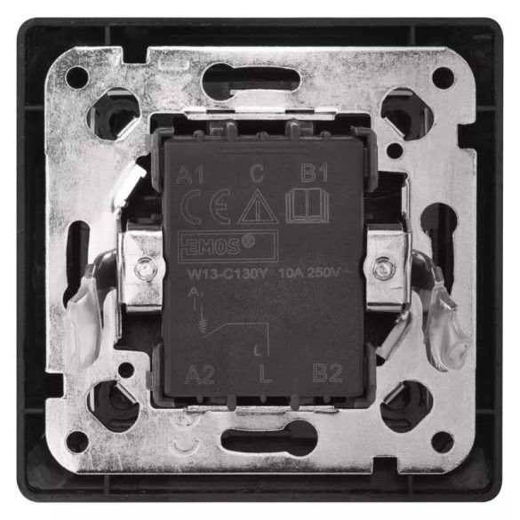 EMOS Nyomógomb 1/0 - csengő, antracit A6100.9