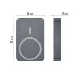 EMOS Powerbank WI 1046, 10 000 mAh, 20 W+Wireless magsafe, szürke, B0551GY