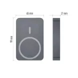 EMOS Powerbank WI 1046, 10 000 mAh, 20 W+Wireless magsafe, szürke, B0551GY