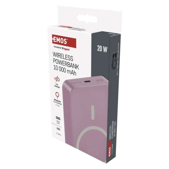 EMOS Powerbank WI 1046, 10 000 mAh, 20 W+Wireless magsafe, lazac B0551S
