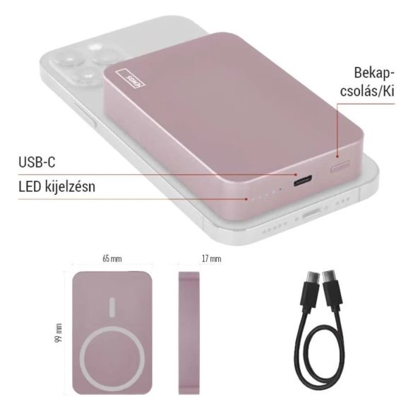 EMOS Powerbank WI 1046, 10 000 mAh, 20 W+Wireless magsafe, lazac B0551S