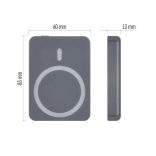 EMOS Powerbank WI 522, 5 000 mAh, 20 W+Wireless, magsafe, szürke B0555GY