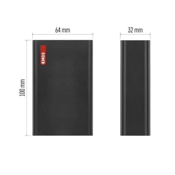 EMOS Powerbank NTBF20, 20 000 mAh, 65 W PD, fekete B0560B