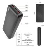 EMOS Powerbank AlphaQ3, 20 000 mAh, 22,5 W, fekete