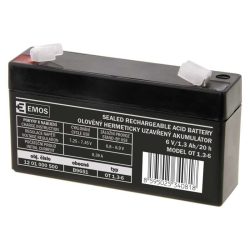   EMOS 6V/1,3Ah zárt,savas ólomakkumulátor 97x24x51mm Faston 4,7mm B9651