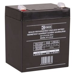   EMOS 12V/4,5Ah zárt,savas ólomakkumulátor 90x70x101mm faston 4,7mm B9653