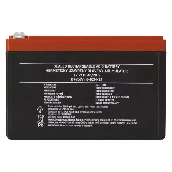 EMOS VONTATÁS ÓLOMAKKUMULÁTOR 12 V/15Ah B9656V
