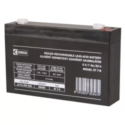   EMOS 6V/7Ah zselés zárt,savas ólomakkumulátor 151x34x94mm Faston T1 B9659