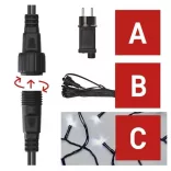 Alapkészlet Stand. sorolható füzérekhez,10m,kültéri,hideg fehér,időzítő  D1AC01