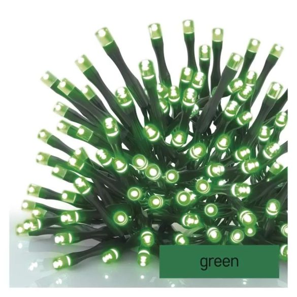 LED karácsonyi fényfüzér kültéri és beltéri, sorolható, 10 m,  zöld