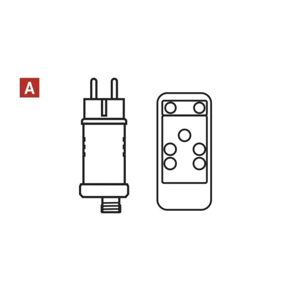 Tápegység Standard/Profi karácsonyi sorolható füzérekhez, kültéri, távírányítós