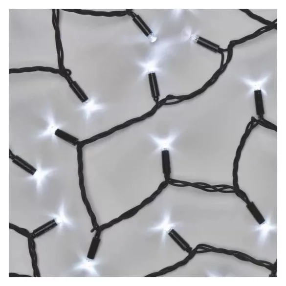 Profi LED sorolható füzér, fekete, 5 m, kültéri és beltéri, hideg fehér ZY2008