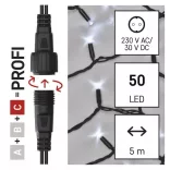 Profi LED sorolható füzér, fekete, 5 m, kültéri és beltéri, hideg fehér ZY2008