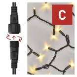 Profi LED sorolható füzér, fekete, 10 m, kültéri és beltéri, meleg fehér D2AW03