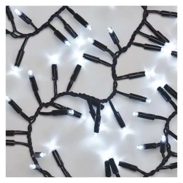 Profi LED sorolható füzér,fekete-süni,3m,kültéri és beltéri,hideg fehér ZY2304