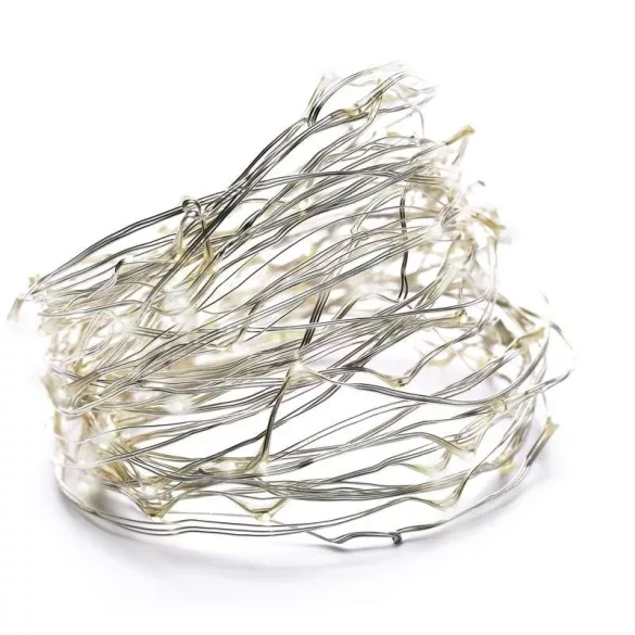 LED nano fényfüzér,ezüst,10m,kültéri és beltéri,hideg fehér ZY1427T / D3AC01